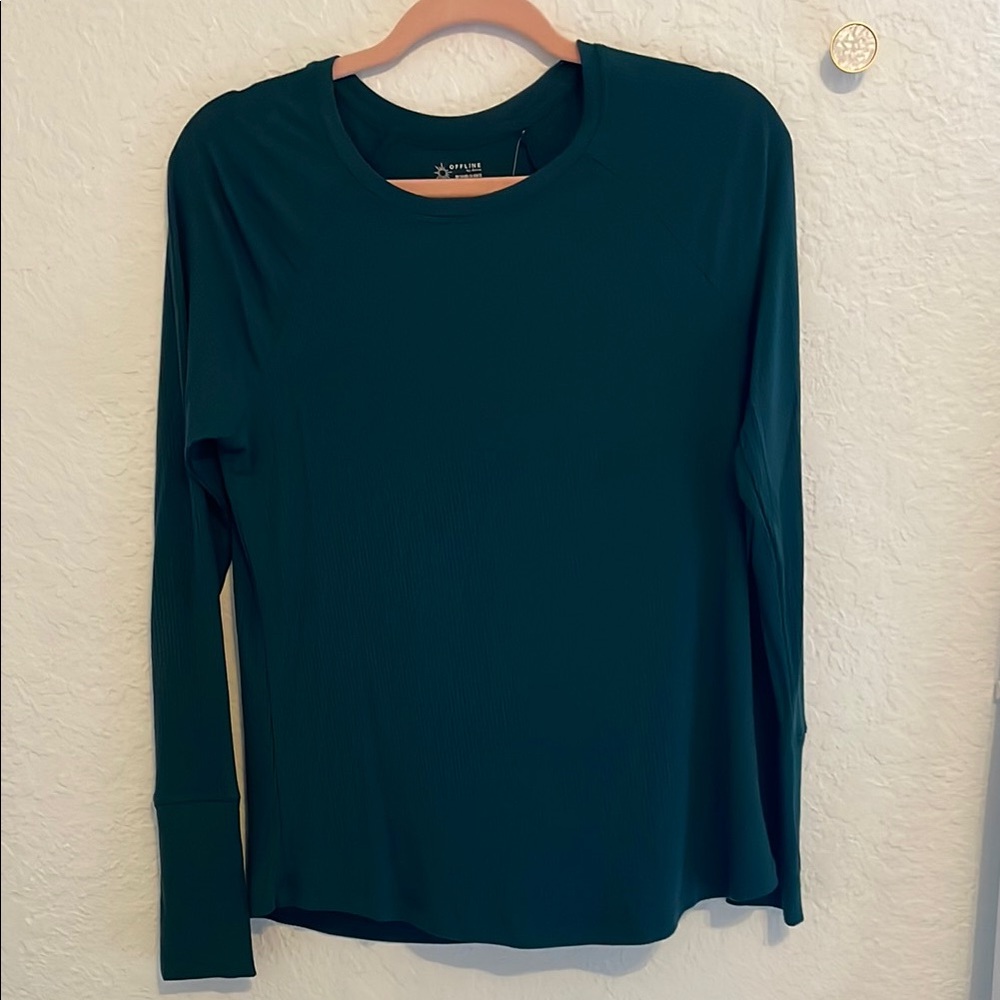 Aerie Teal Long Sleeve Tee